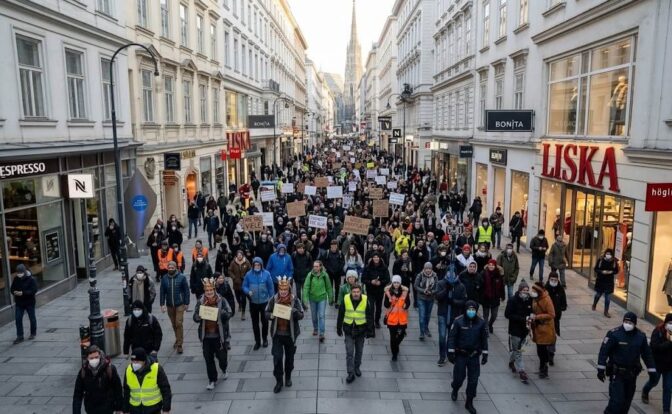 Corona-Demonstrationen in Wien