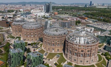Gasometer u Beču, pogled iz ptičije perspektive