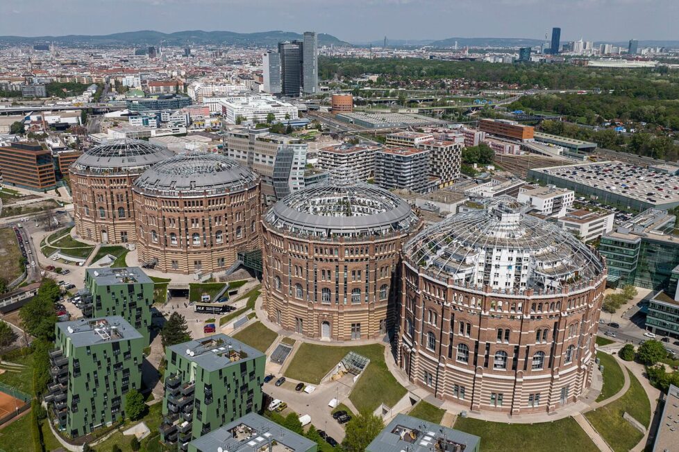 Gasometer u Beču, pogled iz ptičije perspektive