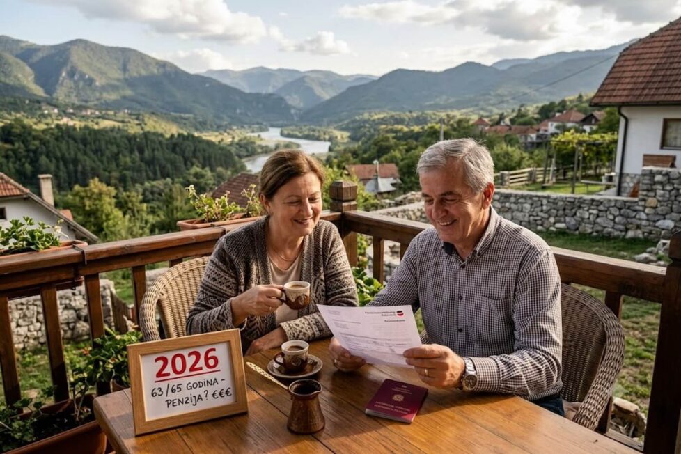 Penzioneri sede na terasi i piju kafu