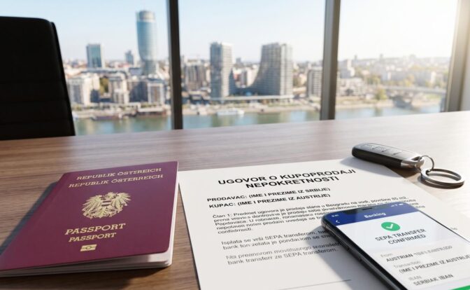 Austrijski pasoš i kupoprodajni ugovor za nekretninu u Srbiji
