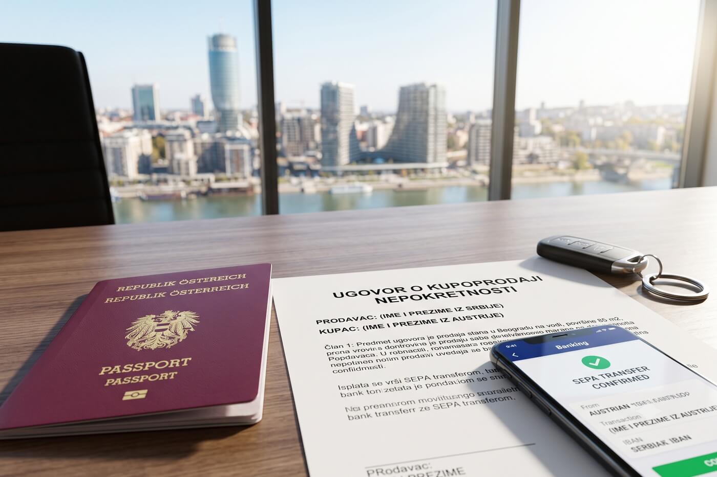 Austrijski pasoš i kupoprodajni ugovor za nekretninu u Srbiji