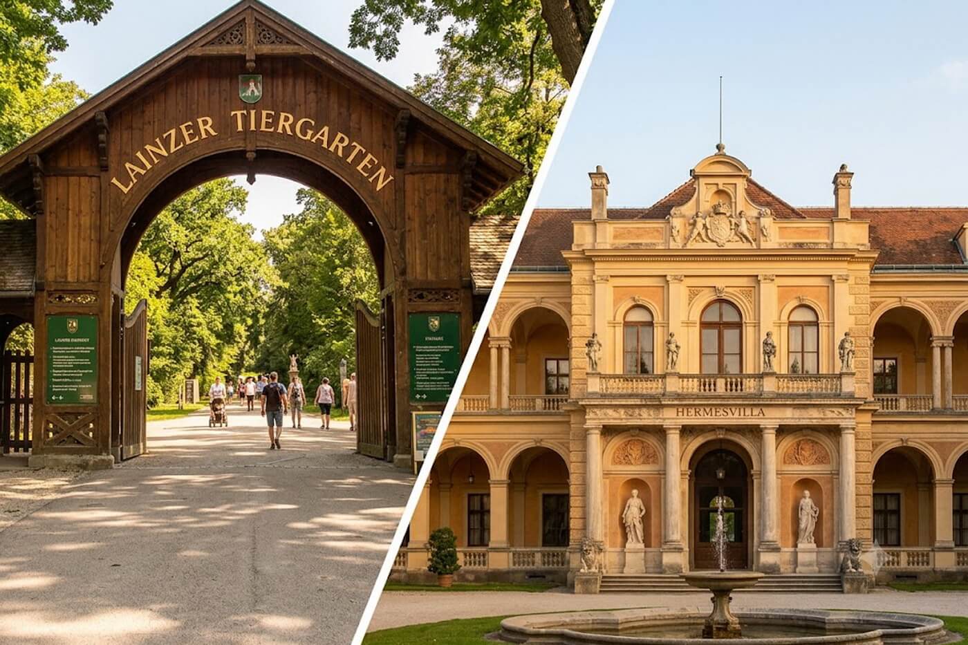 Leinzer Tiergarten i Hermesvilla u Beču