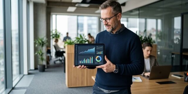 Čovek drži tablet u ruci